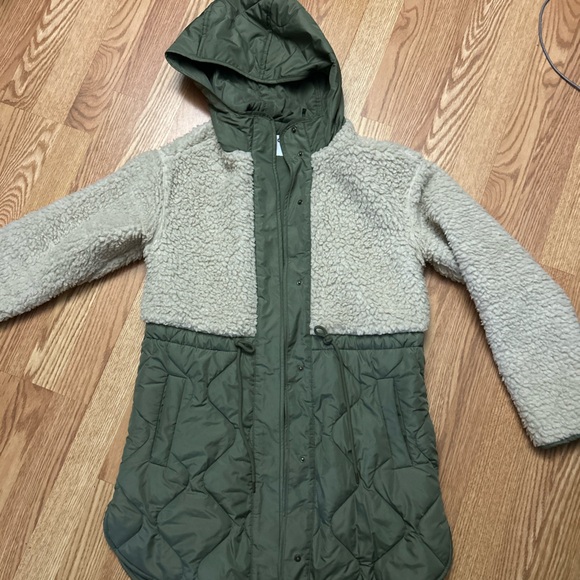 Old Navy Olive and Cream Hooded Jacket - Picture 1 of 3